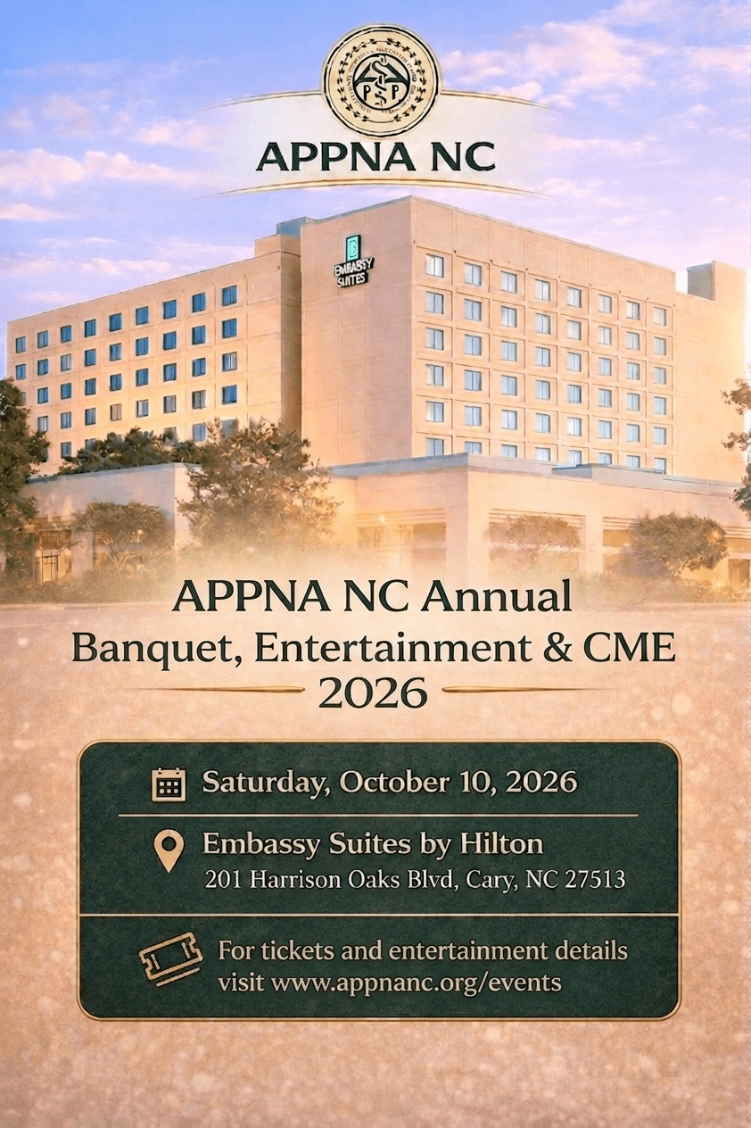 APPNA NC Annual Banquet & Entertainment 2026 flyer