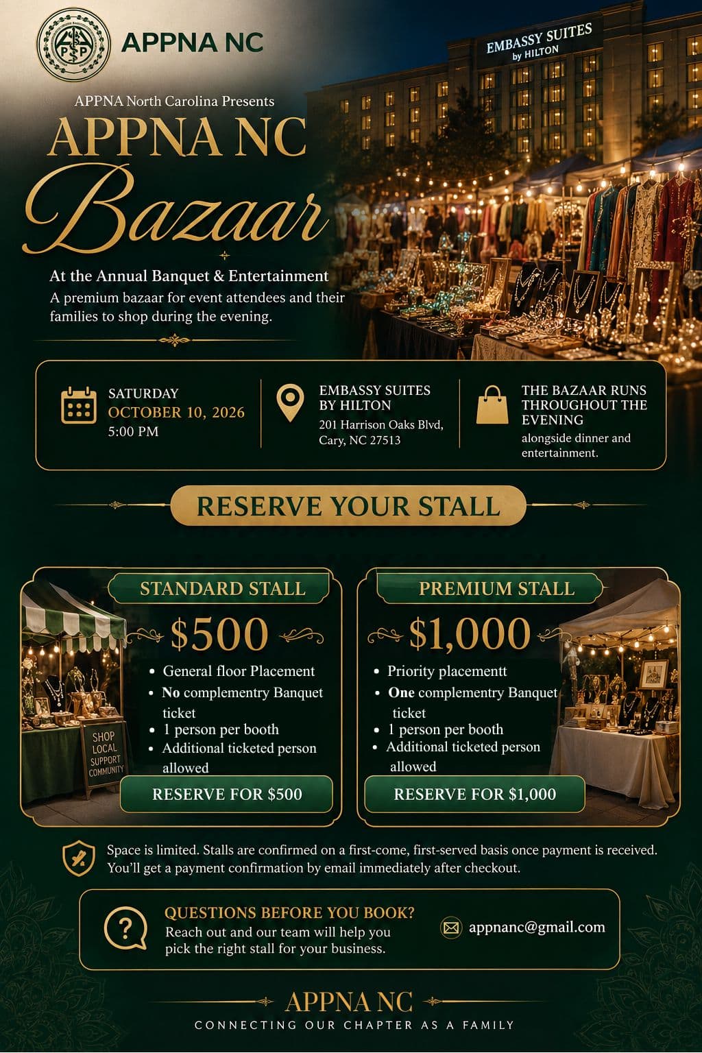 APPNA NC Bazaar stalls